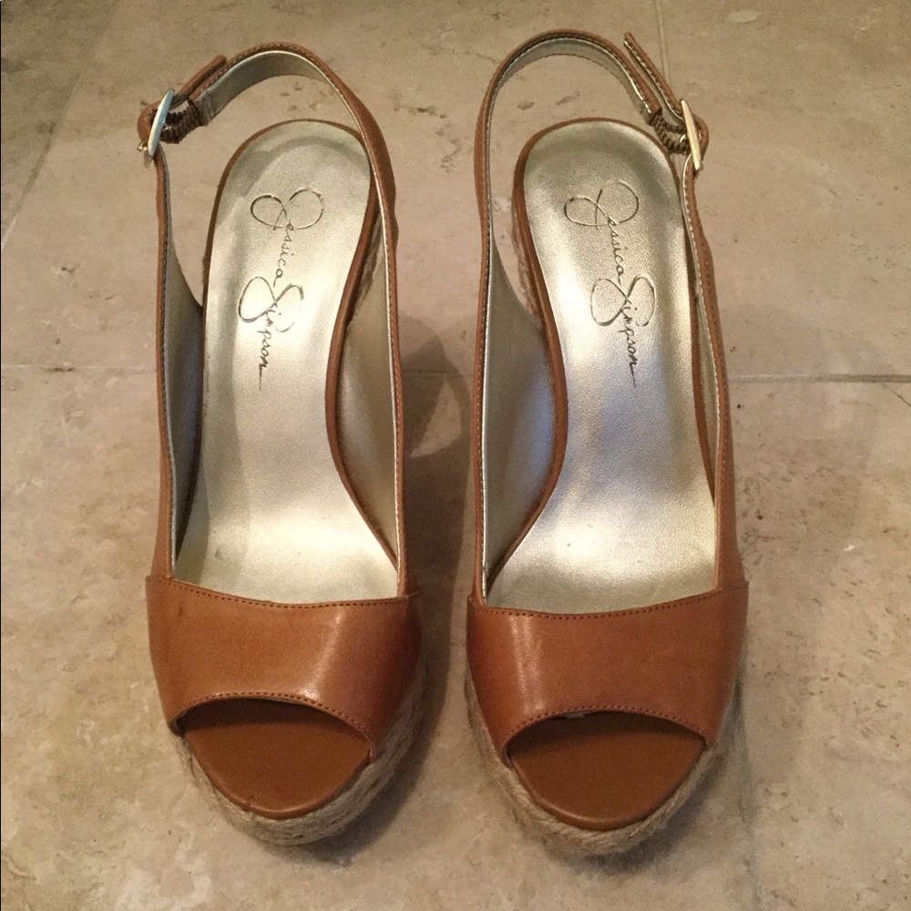 Jessica Simpson Tan Wedge Sandals